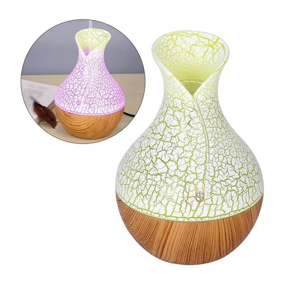 Luftfugter Vase Crack USB Diffuser Trækorn Bilrenser