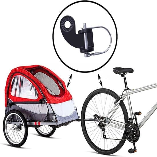 2-pak cykeltraileradapter, kulstofstålforbindelse til last-/børne-/kæledyrsvogne, sort