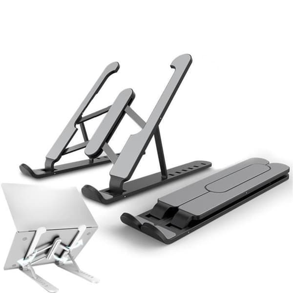 Justerbart, skridsikkert, foldbart laptop-/tabletstativ til 7-17 tommer laptops - Sort