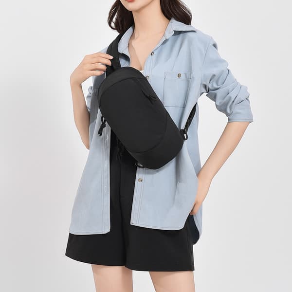 Letvægts udendørs vandrerygsæk Crossbody Enkel Antimagnetisk Solid Bryst - Sort