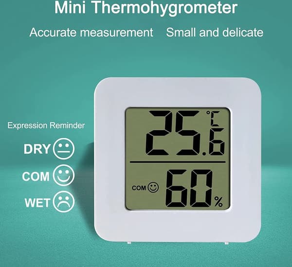 6-delad mini LCD digital termometer och hygrometer set, inomhustermometer, elektronisk termometer