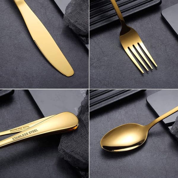 Bestickset, guldbestickset, SS bestickset för 6, 30-delars restaurangbestickset