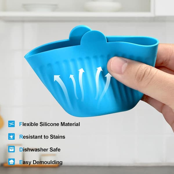 8-delt bageform til airfryer, fødevaregodkendte silikonekopper, non-stick, til æg, cupcakes, buddinger.
