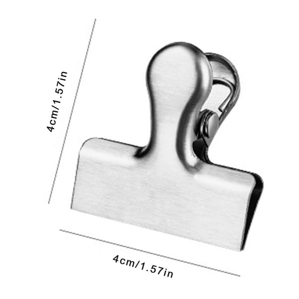10 metalclips til forsegling, inklusive madposer i rustfrit stål.