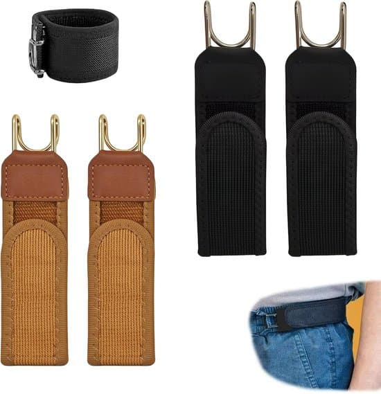 Unisex justerbart dolt spänne elastiskt bälte - 15x3,8 cm svart och brunt