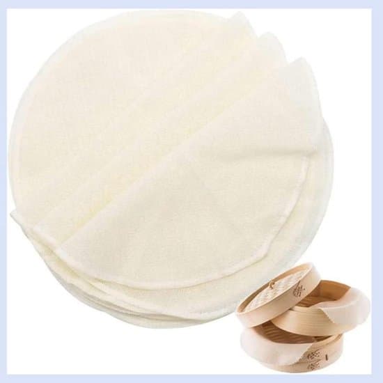 Bomuldsdampmåtte - Dampmåtte - Dim Sum Dampning - Genanvendelig - 28 cm - Hvid