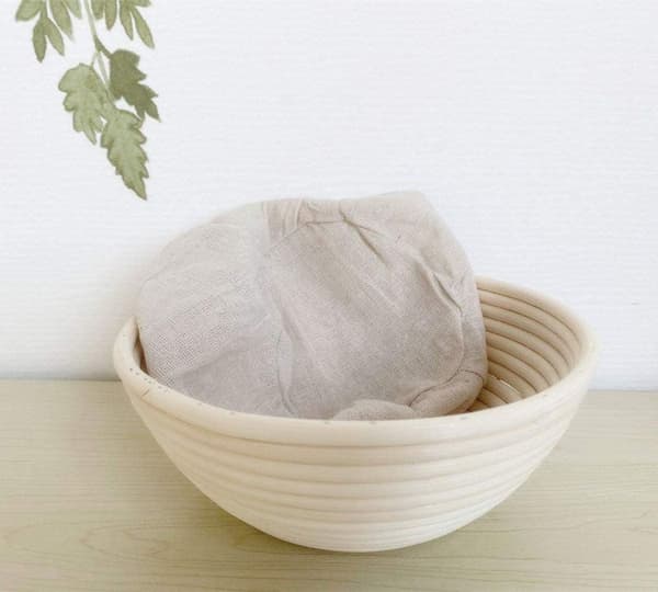 Rund jäskorg, brödjäskorg, rund, 20 x 8 cm, flätad korg