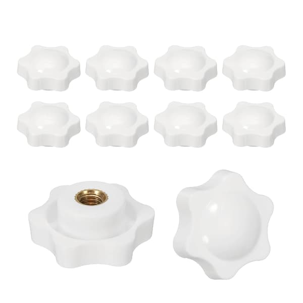 10 tandade små dubbar, M8 x 38 mm bas - vit