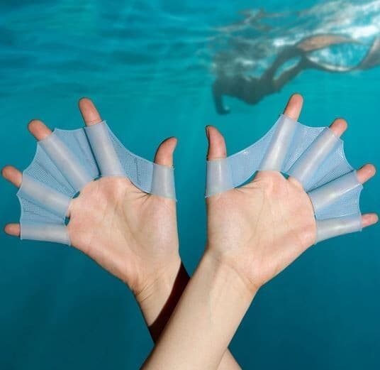 Simfenor Hand Web Flippers Webbed Handskar för Kvinnor Män Barn Simning-M