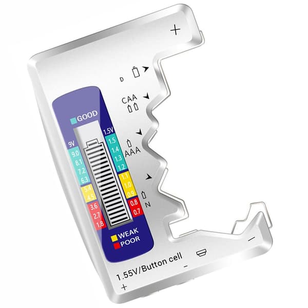 Universal digital batteritestare, lämplig för alla C, AA, AAA, DN 9V 6F22 1.5V knappbatterier.