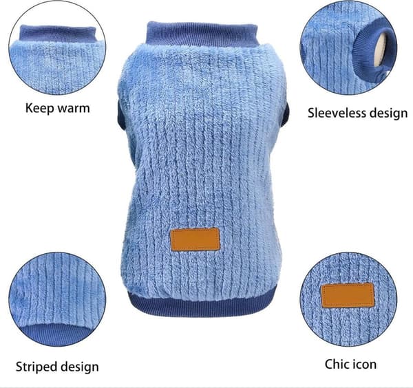 Hundeoutfit sæt, velegnet til katte og hunde (blå + khaki)