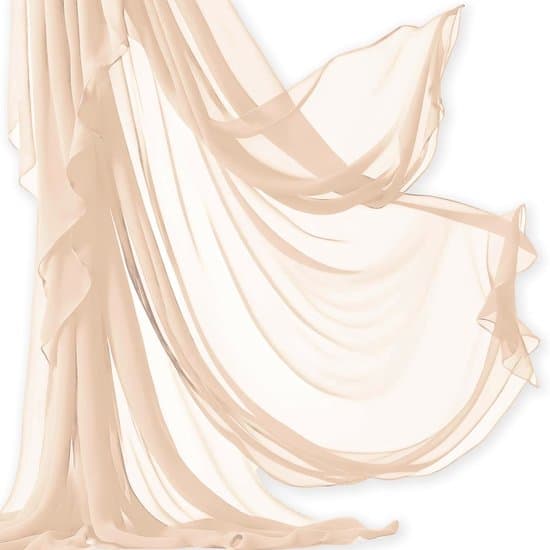 600x75 cm champagne transparent bröllopsbåge & partytyggardin