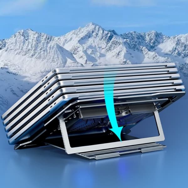 Bærbar køleplade, bærbar køler med lydløs ventilator, velegnet til computerbærbare computere og gaming.