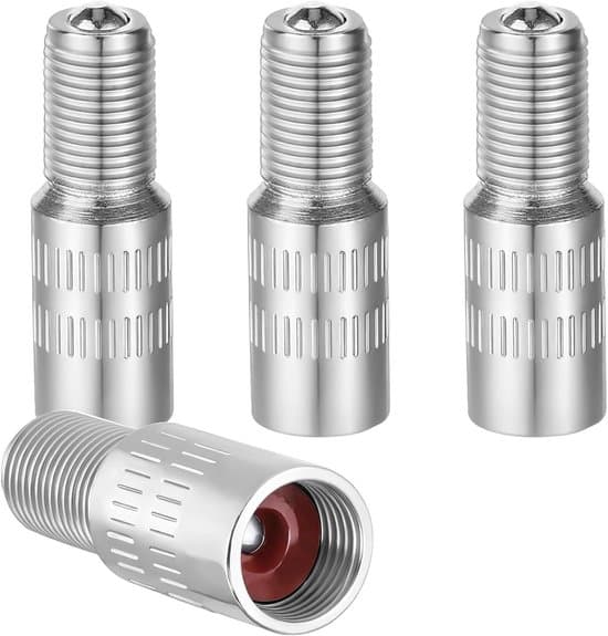 Bildækventilhætter - 4-pak (7 mm indvendig diameter)