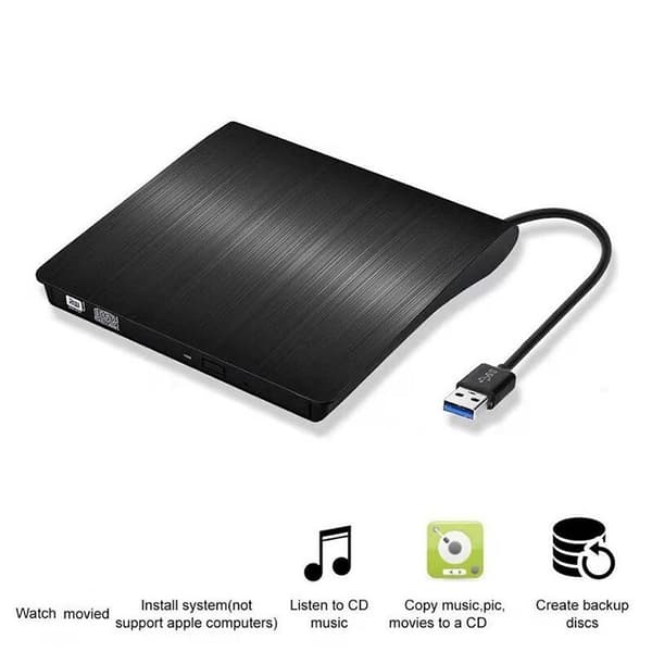 Externt bärbart Bluray DVD-enhet för hemmakontor Extern DVD-brännare USB C