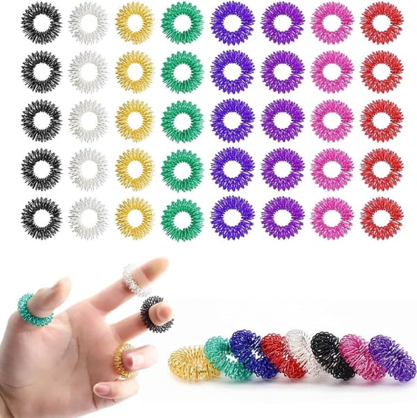 Akupressurmassageringar, 40-pack, främjar blodcirkulationen.