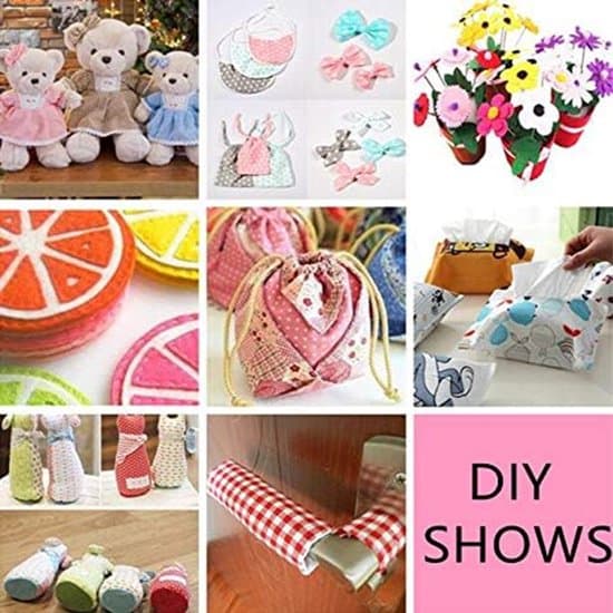 7-delt DIY håndværkssæt, 25cm x 24cm, bomulds patchworkstof, tyk stofkant, DIY bomulds patchworkmåtte (stil 11)
