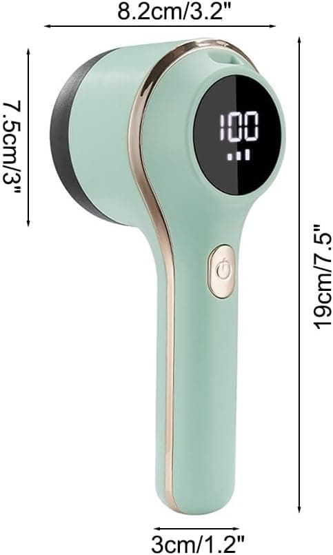 Genopladelig 3-hastigheds elektrisk fnugfjerner med digitalt display (grøn)