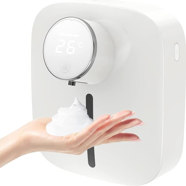 Automatisk sæbedispenser, elektrisk sæbedispenser, genopladelig berøringsfri automatisk sæbedispenser, hvid.
