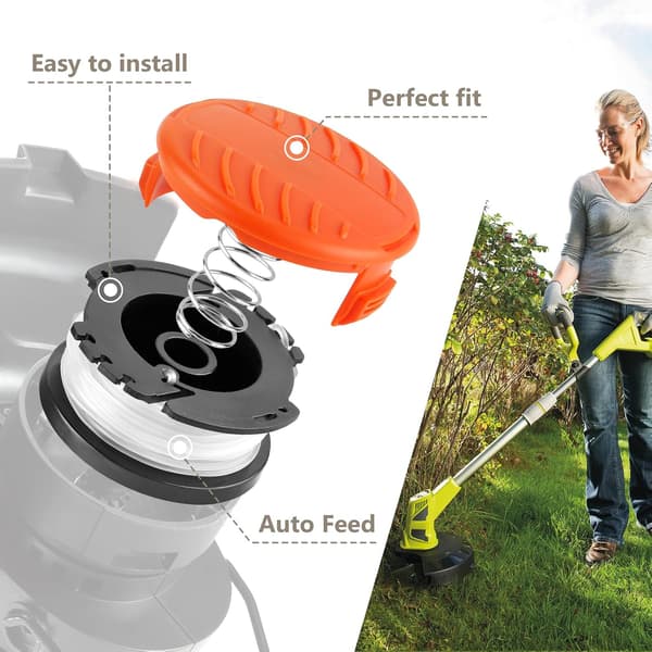 Velegnet til Black & Decker plæneklippere og til AF-100/AF-100-BKP spoler (8 spoler, 2 spolehætter).
