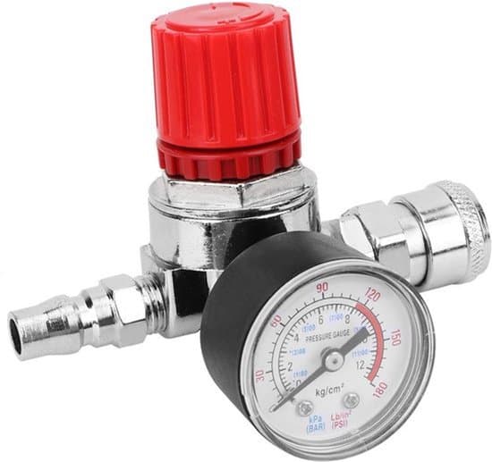 Kompressor lufttrycksregulator med tryckmätare och strömbrytare - precision zinklegering