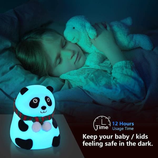 Natlampe Børn LED Sengelampe Silikone Panda Lampe USB