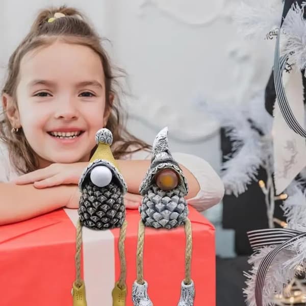 Mini kottetomte-staty julgransprydnad heminredning
