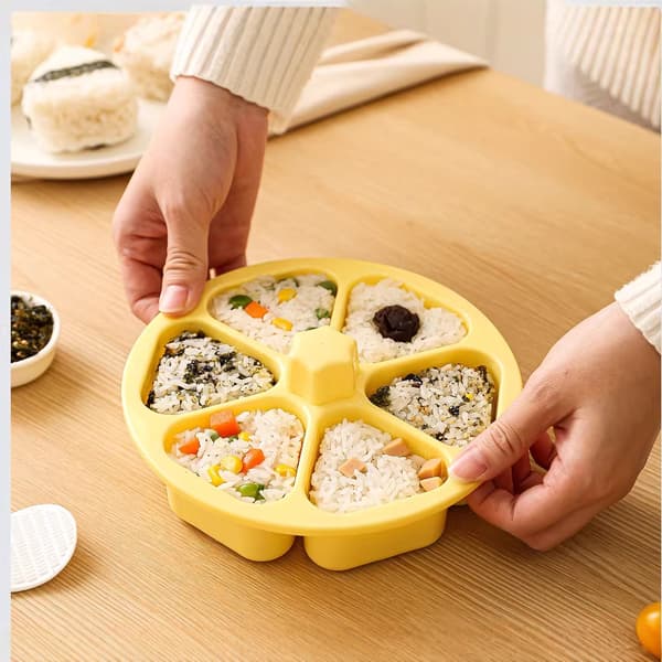 Sushiform, triangel, risbollsform, lunchlåda, japanskt sushitillverkningsset, sushistämpel, risbollslåda