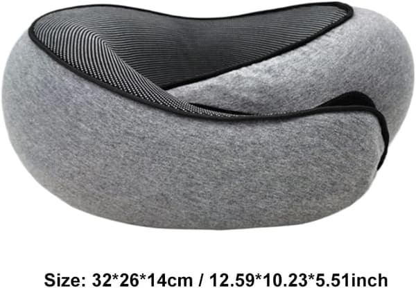 Kudde Memory Foam Flygplan Vandring Resa Långsam-Släpp Skum - Mörkgrå