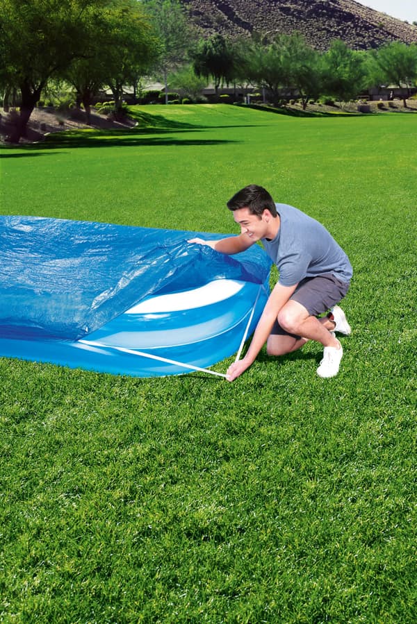 295 x 220 cm allvädersskydd, lämpligt för en 262 x 175 cm rektangulär ovanjordspool.