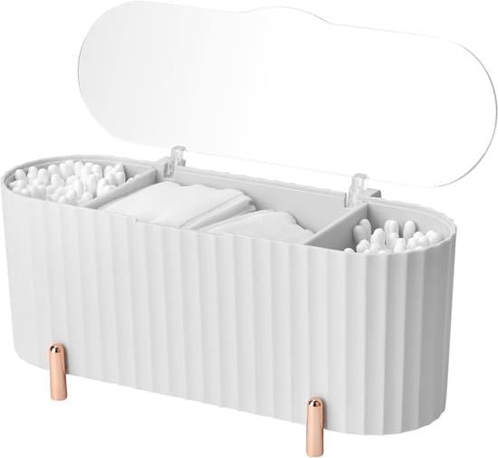 Makeup organizer - Vatrondeller og tilbehør - Hvid - 4 rum