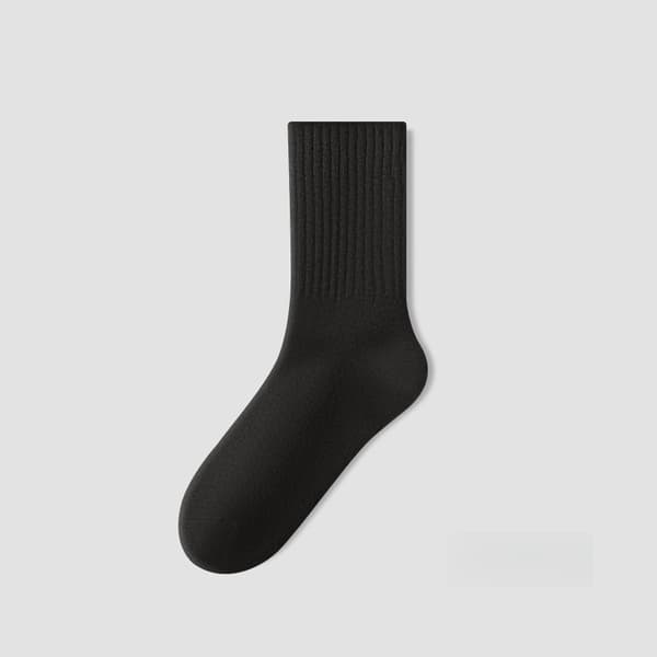 6 par anti-pilling åndbare mid-calf fritidsstrømper til kvinder (sort, one size)