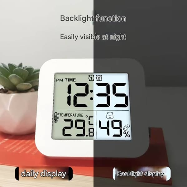 Digital timer duschklocka med alarm, badrum kök väggklocka, vit