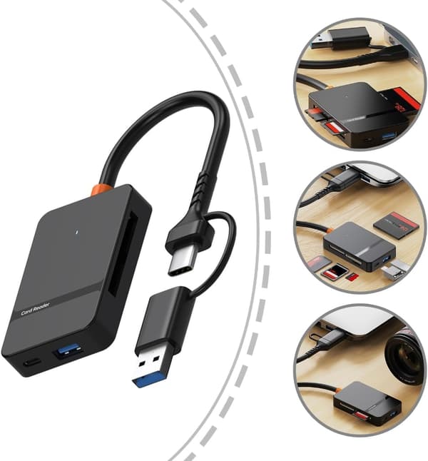 USB-C USB 3.0 kortlæser - USB til MS USB 3.0 adapter - Kameravisning til mobiltelefoner/bærbare computere/pc'er
