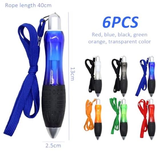 6-pack bredspetsade kulspetspennor - Ergonomisk design - 6 färger