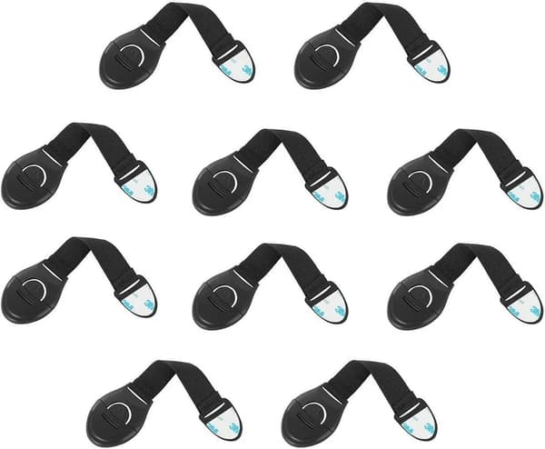 Skåplås, 10-pack, svart
