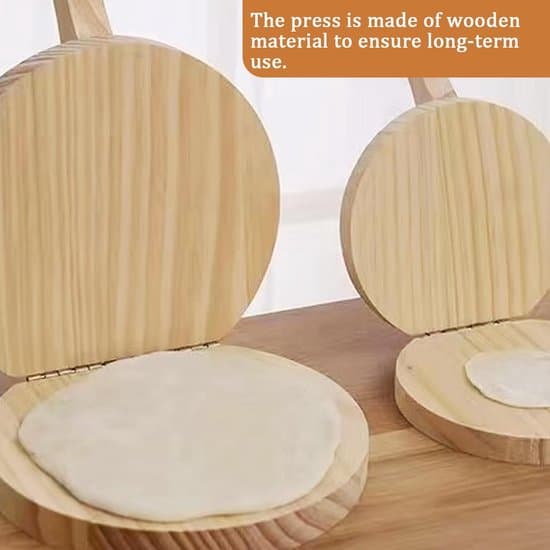 Puinen tortillapuristin - 20 cm pyöreä