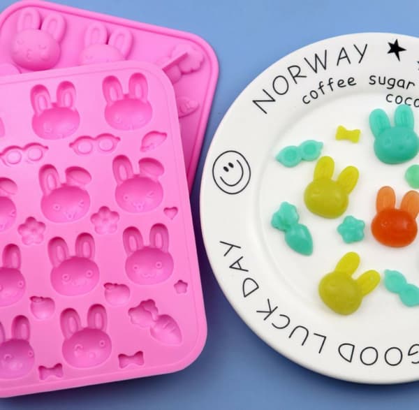 Sød påskehare kanin chokolade cookie kage slik silikone bageform