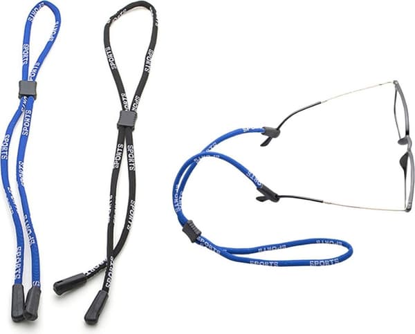 INF Justerbar brillerem sort/blå 64 cm 2-pak