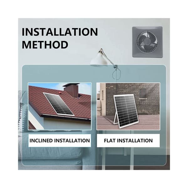 6-tums höghastighets tyst solcellsdriven ventilationsfläkt med 8W solpanel