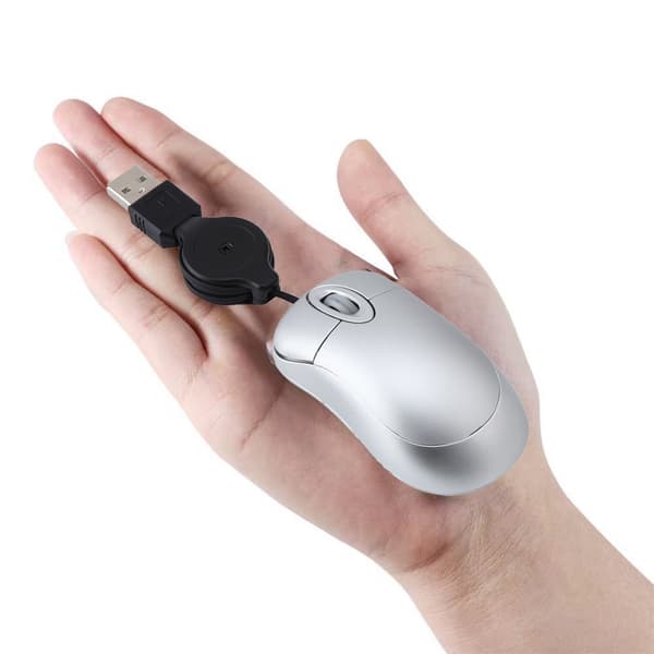 Mini udtrækkelig USB optisk scrollhjul kablet mus PC bærbar lilla