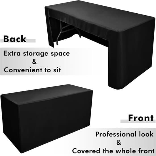 243x76x76 cm sort vaskbar rynkebestandig strækbar rektangulær dug
