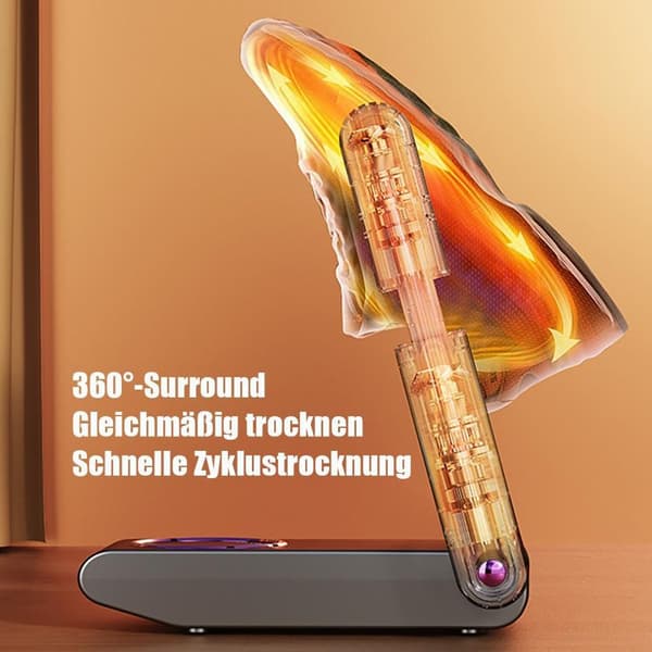 Skotørrer m/ temp. styring, hurtig tørring, timer, foldbart design, Velegnet til alle skostørrelser, 150 watt