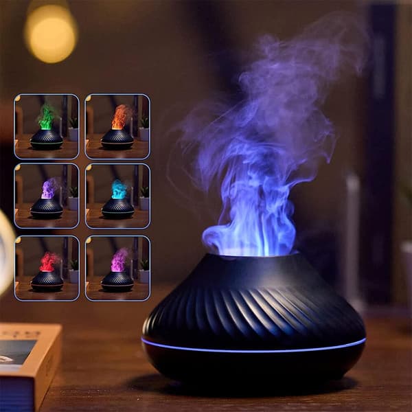 Sød Aroma Vulkan Ild Flamme Diffuser Luftfugter Aromaterapi Æterisk Olie