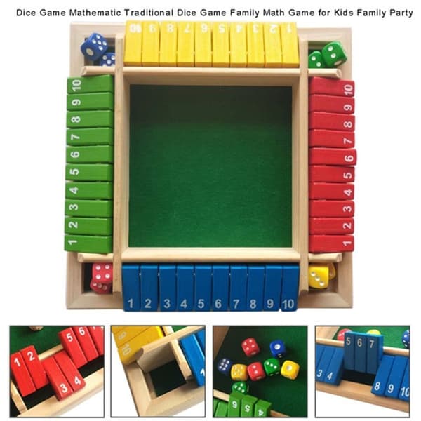 Flip Card Trælegetøj Trænummer Spil Terningespil Brætspil Shut The Box