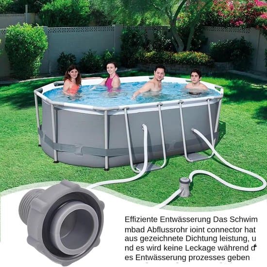 Pooltilslutning - Slangekonverter - Afløbspool - Holdbart PVC-materiale - 5 x 46 cm - Grå