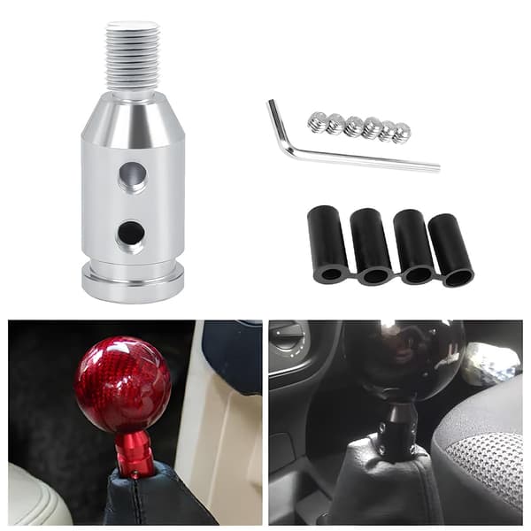 Universal gearknopadapter i aluminium til biltransmissioner (sølv)