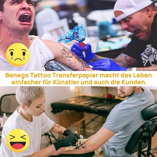 Tatuering överföringspapper - 25 ark A4 karbonpapper, stencilpapper, masterpapper, termiskt stencilpapper med pro-bläck
