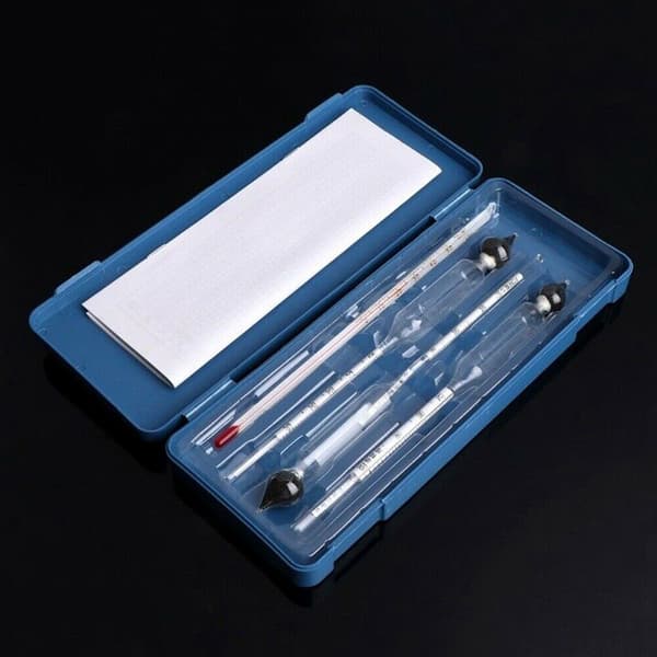3 st 0-100% Hydrometer Alkoholmätare Testare Mätare Termometer Verktygssats