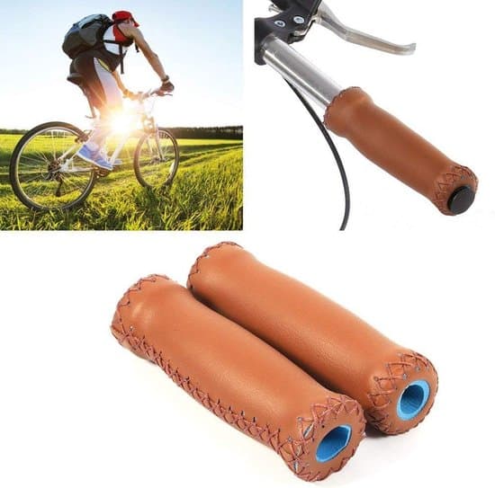 Cykelstyrgreb 1 par retro kunstlæder cykelgreb brun